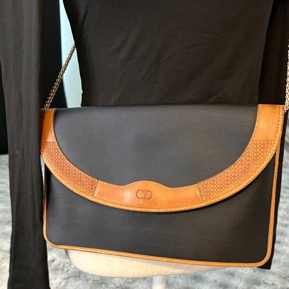 Dior Handbags - Dior Black and Tan Shoulder Bag
